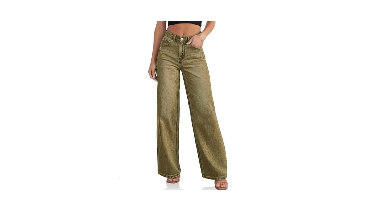 Cicy Bell Womens Wide Leg Jeans High Waisted Boyfriend Loose