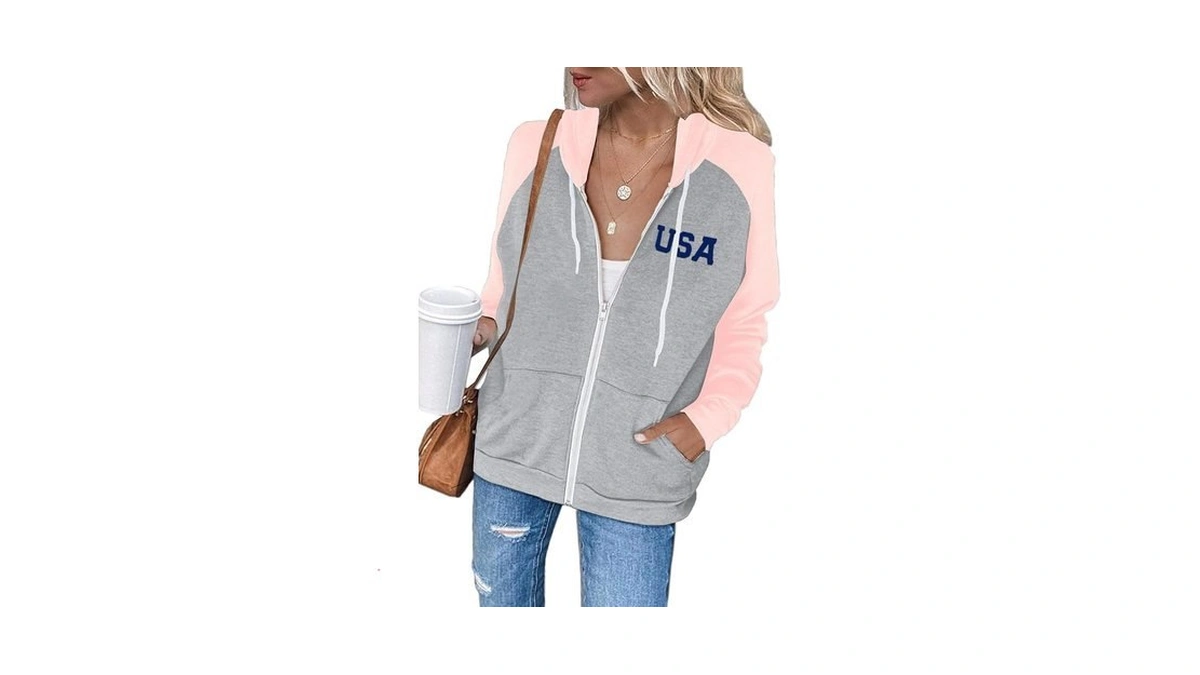 Ezbelle Long Sleeve Shirts Zip Up Hoodie For Women's Cardigan