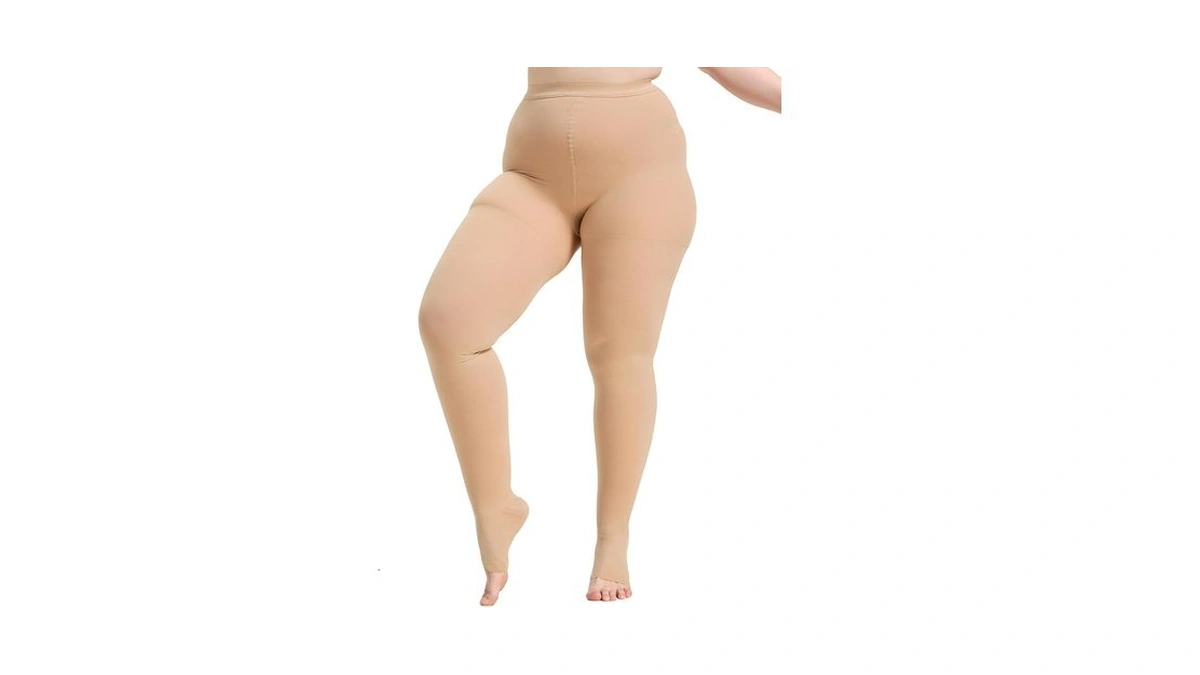 Extra Wide 4x-large Opaque Compression Pantyhose For Women 20-30 Mmhg