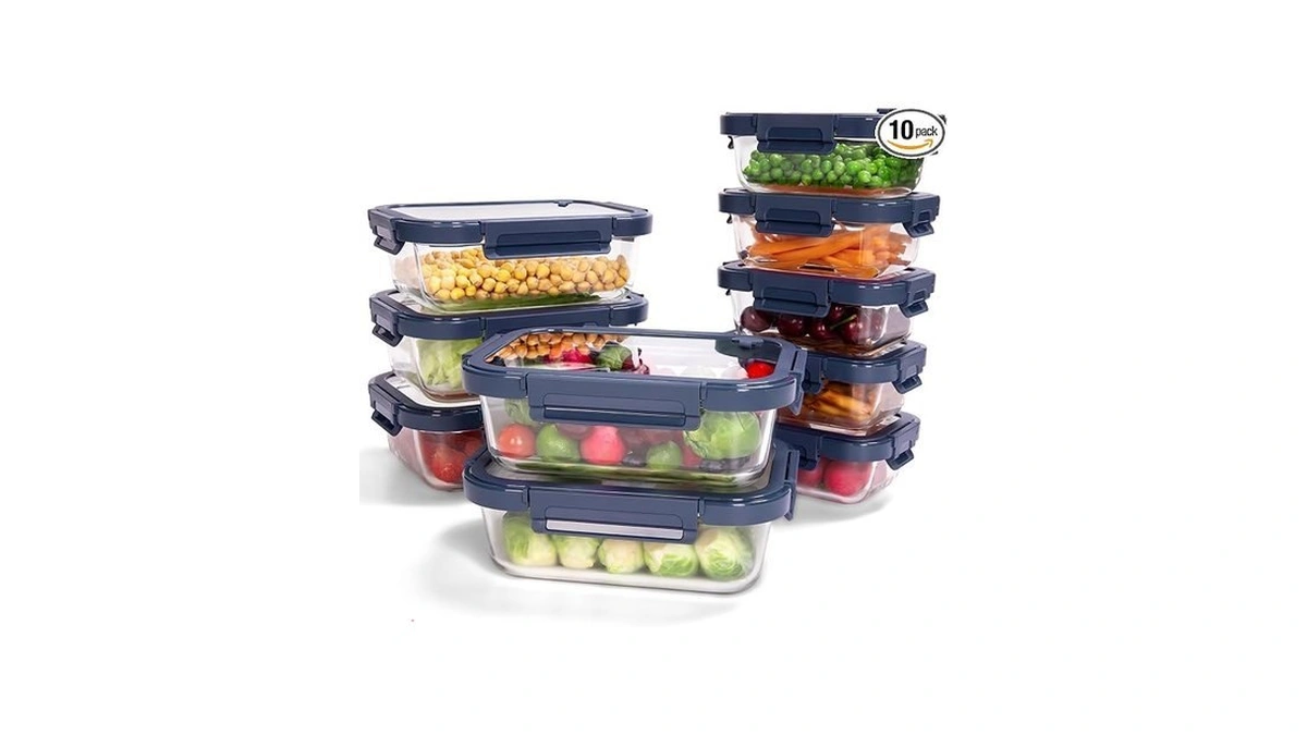 Borohouse 10-pack Glass Food Storage Containers With Tempered Glass Lids