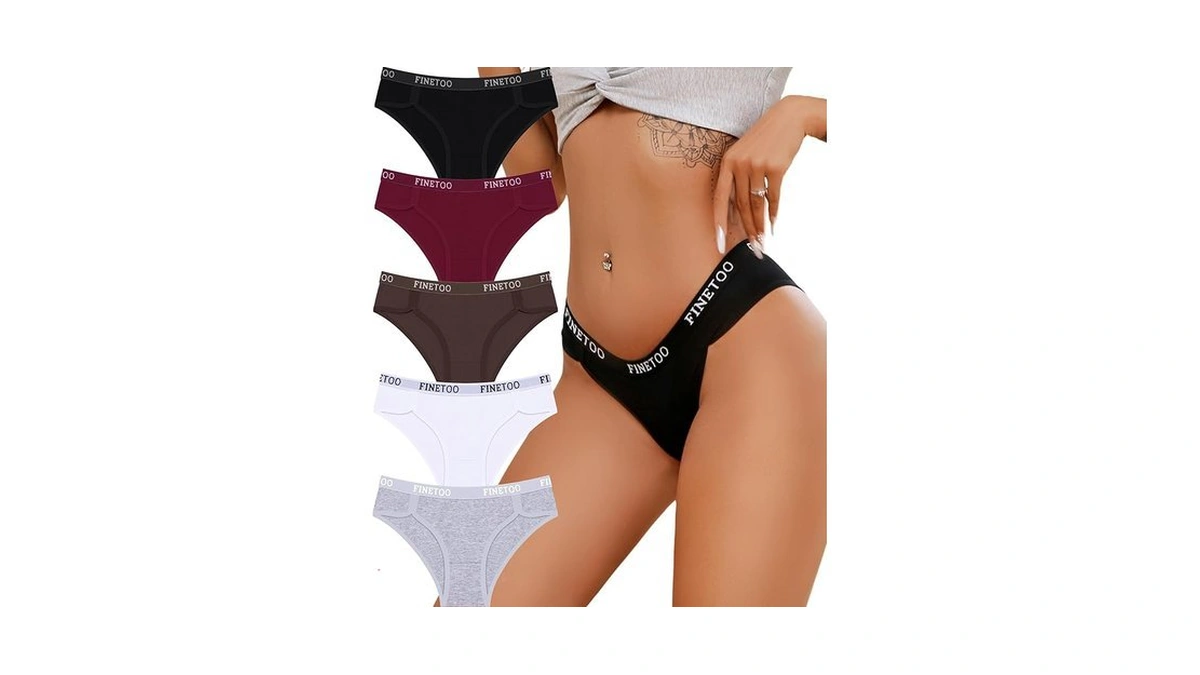Finetoo Cotton Underwear For Women Cheeky Panties Sexy Hipster Bikini