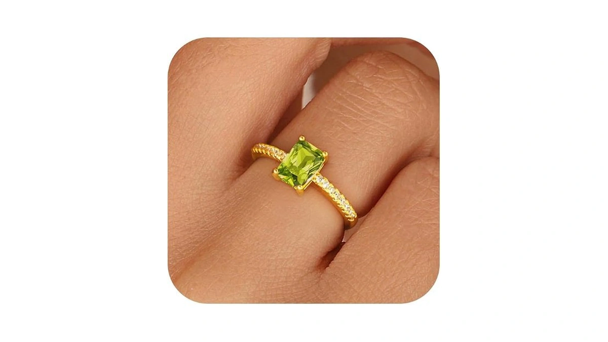 Honsny Gold Birthstone Rings For Women Non Tarnish 14k Gold