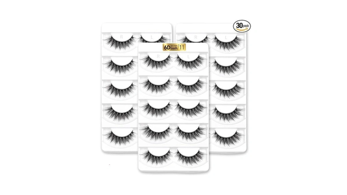 Aillen False Eye Lashes Wispy Mink, Fluffy False Lashes Natural