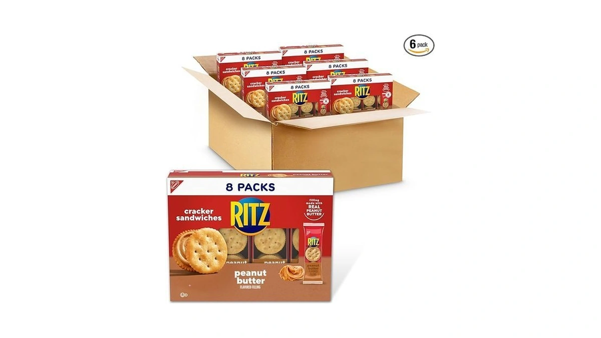 Ritz Peanut Butter Sandwich Crackers, Lunch Snacks, 48 Snack Packs