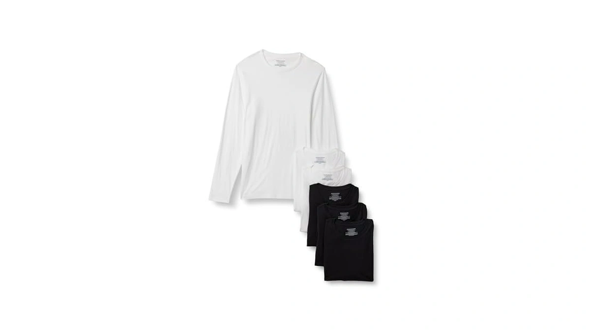 Amazon Essentials Men's Slim Fit Crewneck Undershirts, Pack Of 6,