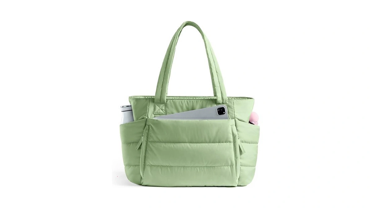 Uselike Tote Bag For Women With Zipper, Quilted Puffer Tote