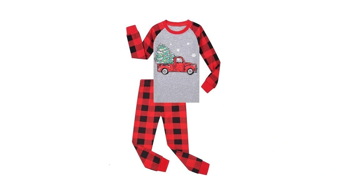 Benaive Boys Christmas Pajamas Kids Xmas Holiday Pjs 100% Cotton,