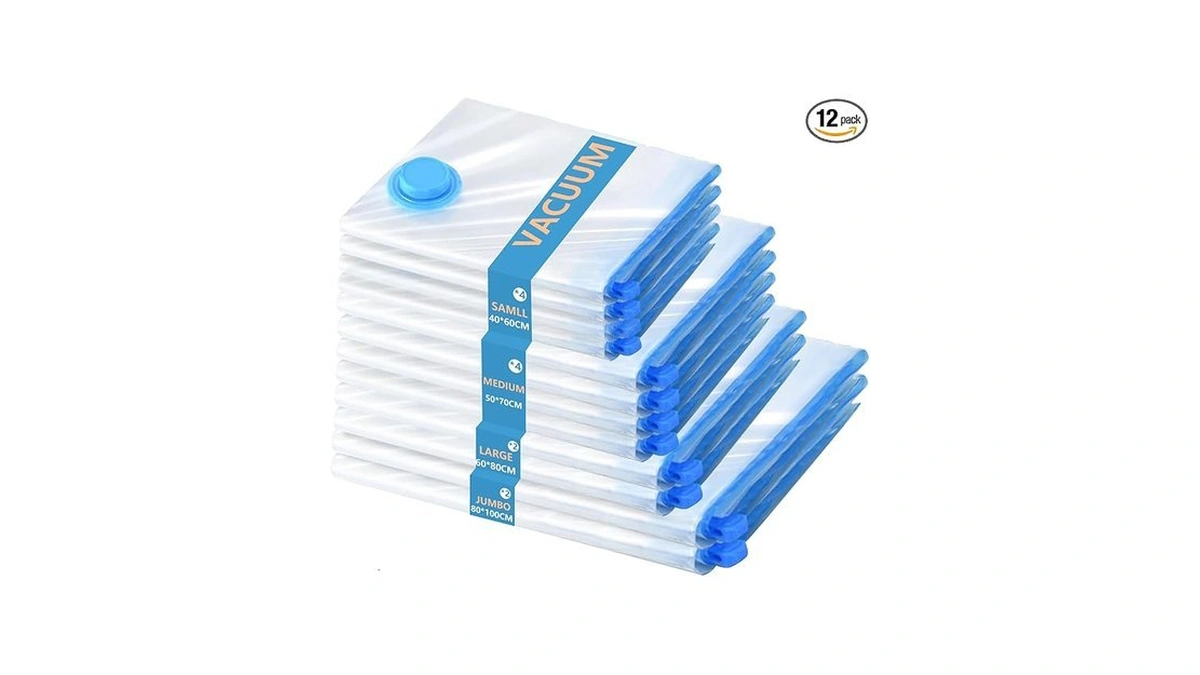 12 Pack Vacuum Storage Bags Space Saver Seal Bags For