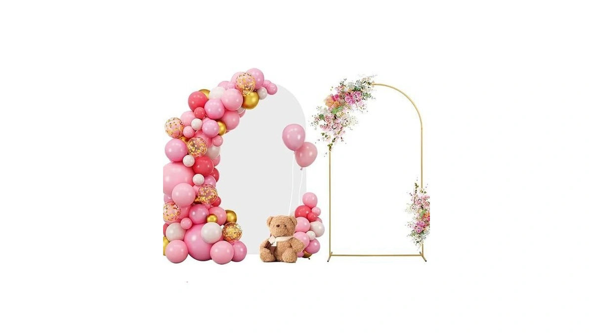 Suuwoee 7.2 Ft Wedding Arch Backdrop Stand And White Arch