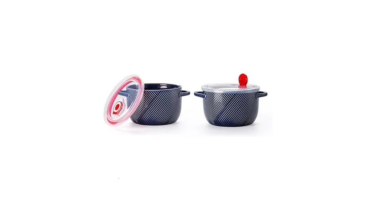 Adewnest Ceramic Soup Bowls With Lid & Handle: 32 Oz