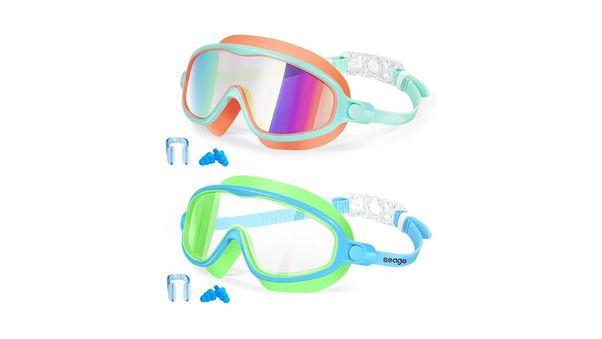 Kids Goggles For Swimming 2 Pack No Leaking Anti-fog Outer
