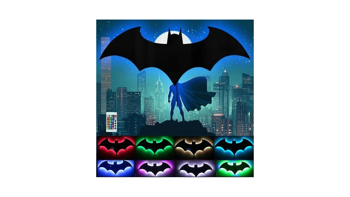 Bat Night Light Superhero Led Signal Cool Lamp With 16