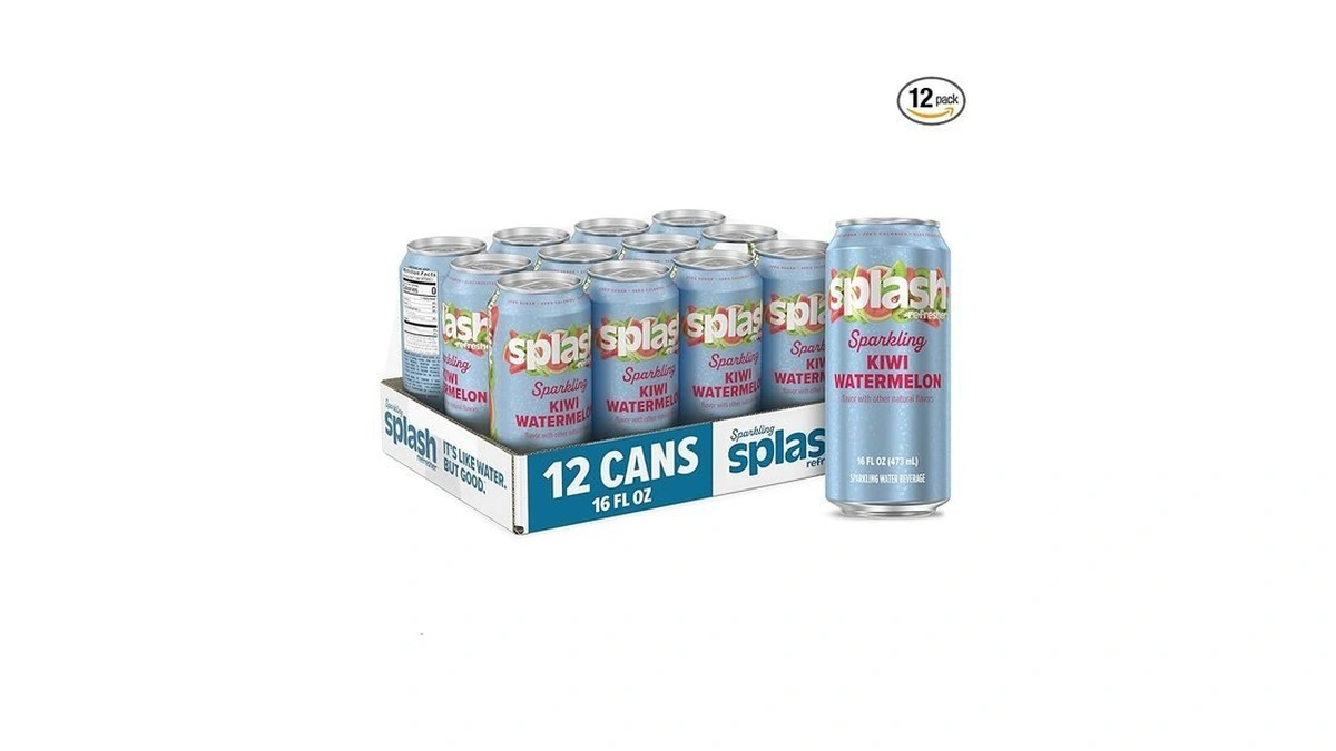 Splash Refresher Sparkling Water, Kiwi Watermelon - 12-pack, 16 Fl