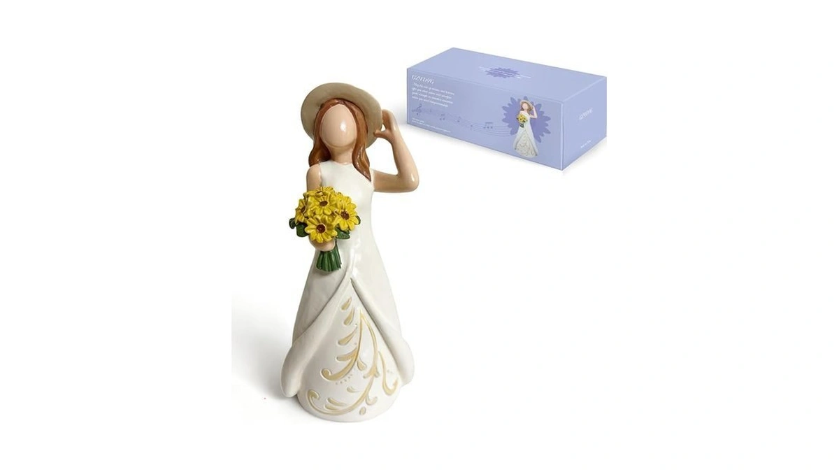 Gzvdyg Mother Daughter Birthday Wedding Gift, Sunflower Girl Statue