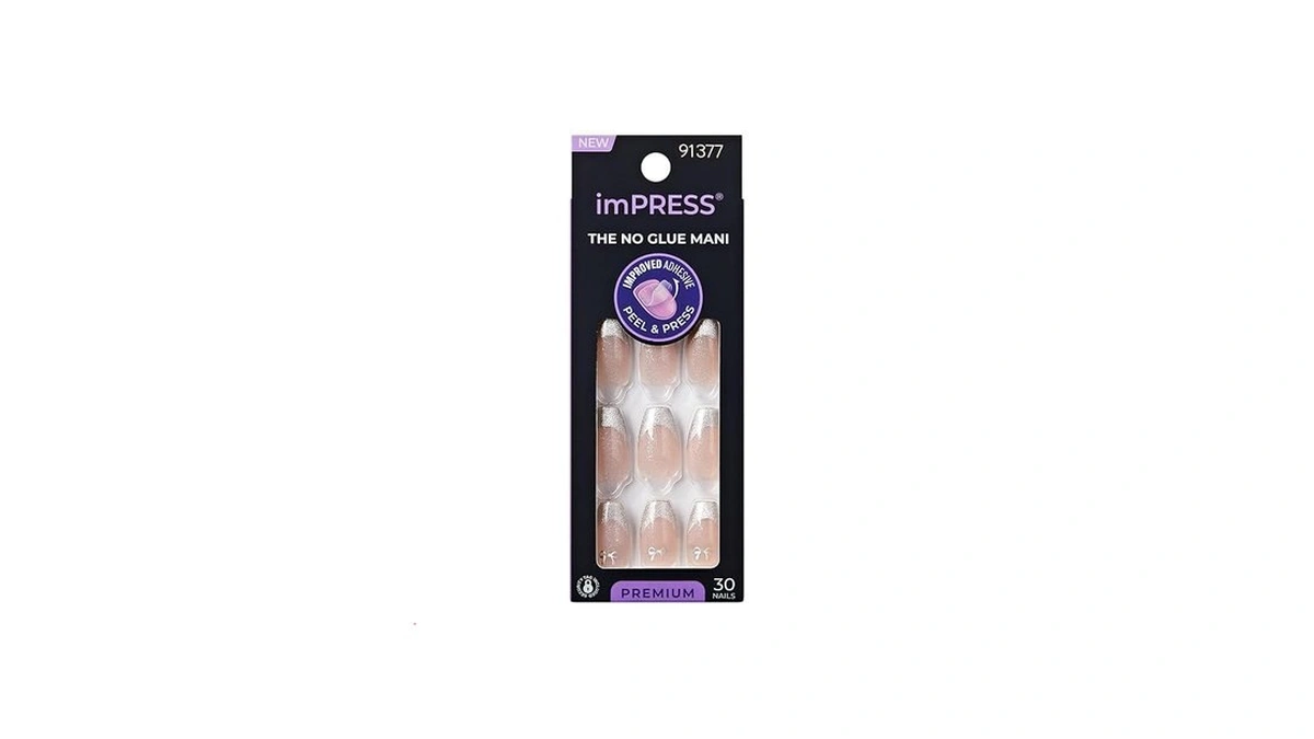 Kiss Impress No Glue Mani Press On Nails, Premium, 'memory
