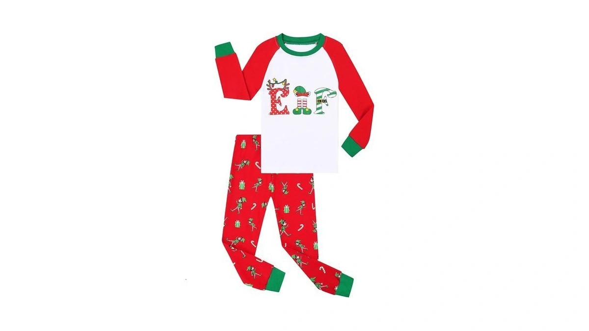 Benaive Boys Christmas Pajamas Kids Xmas Holiday Pjs 100% Cotton,