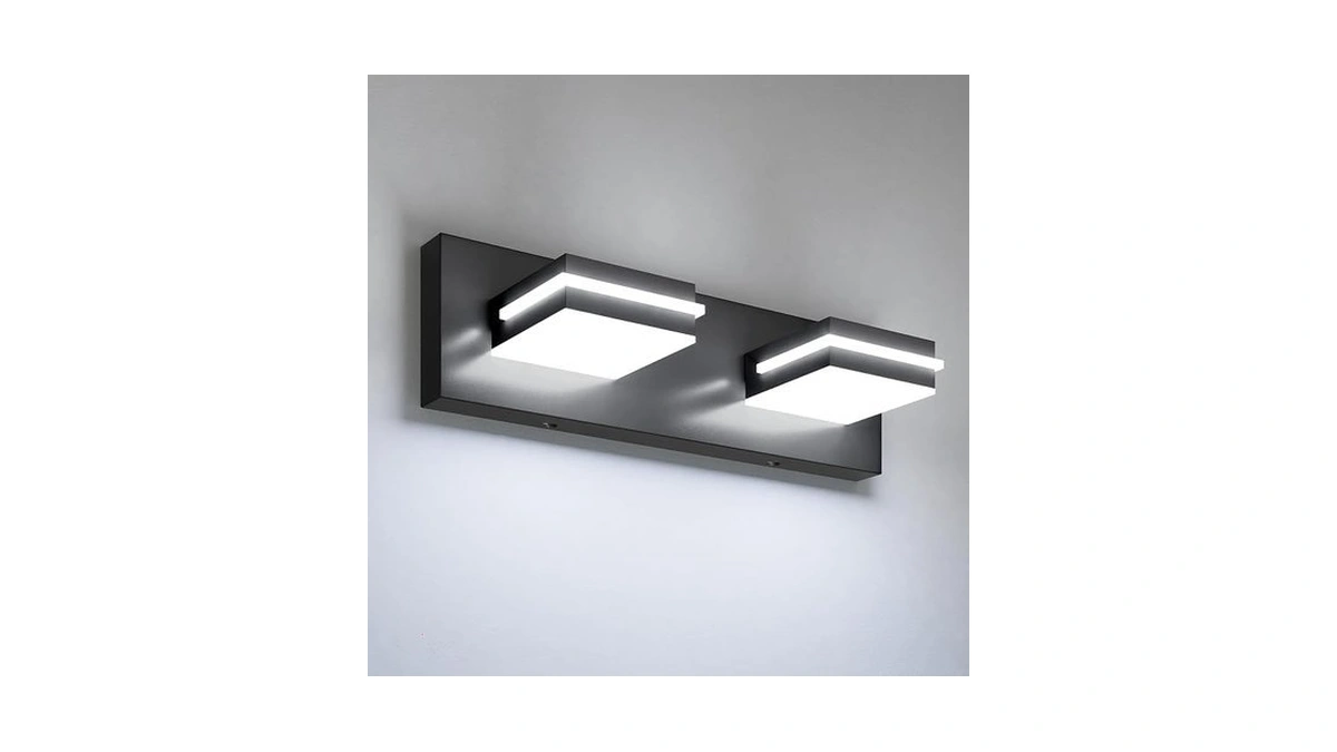 Volisun Modern Bathroom Vanity Light Fixtures (2-light, 15.5-inch), Matte Black