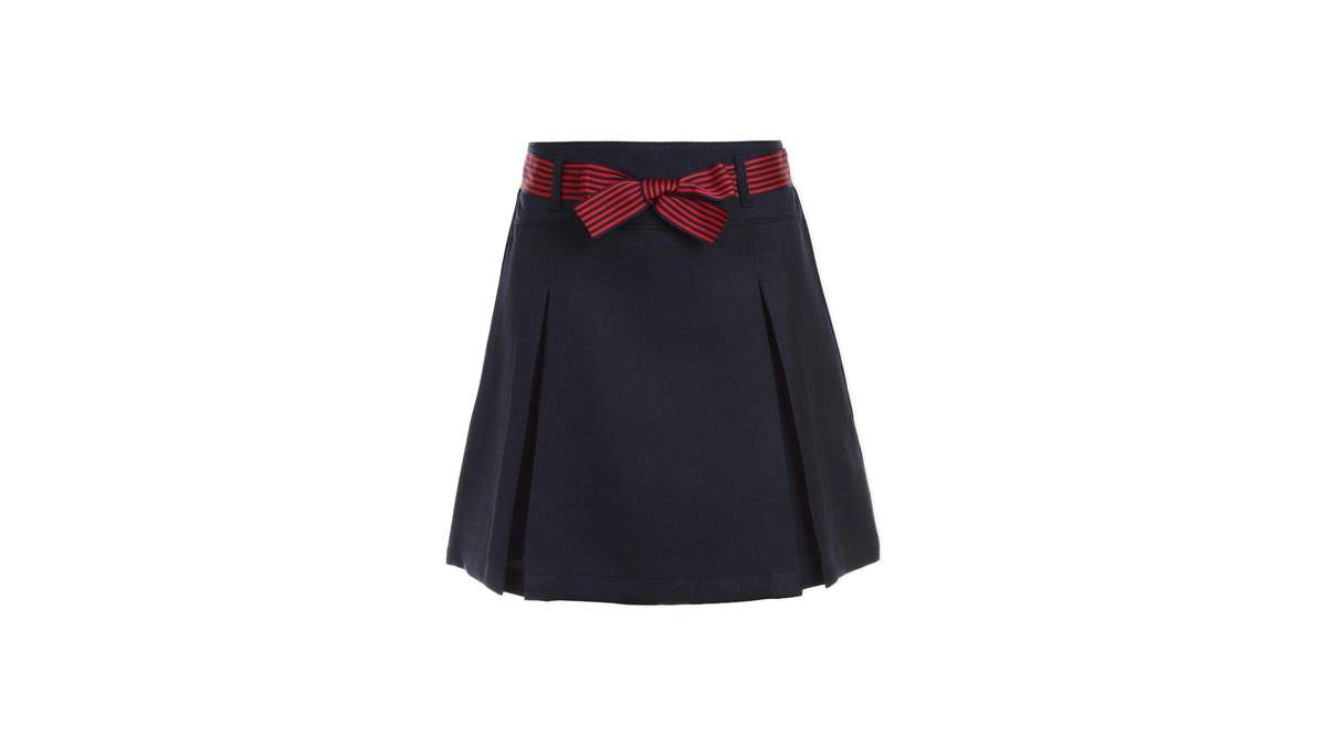 Nautica Girl's School Uniform Pleated Pull-on Scooter Skirt With Undershorts,