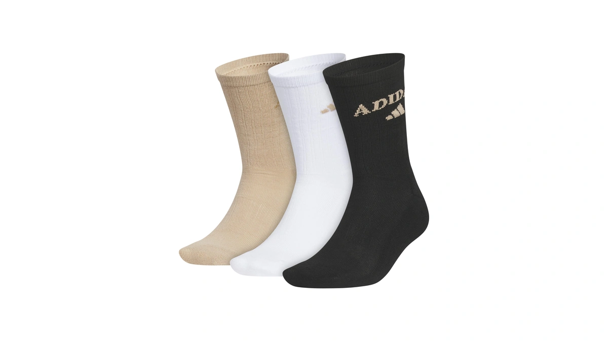 Adidas Mens Cushioned Crew Socks (3 Pairs) Durable & Comfortable