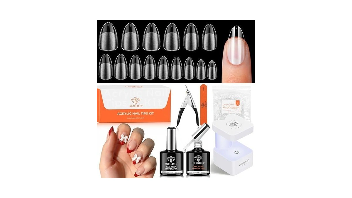 Modelones X Nail Gel Kit,15sizes Pre-shaped Gel Nail Tips Short