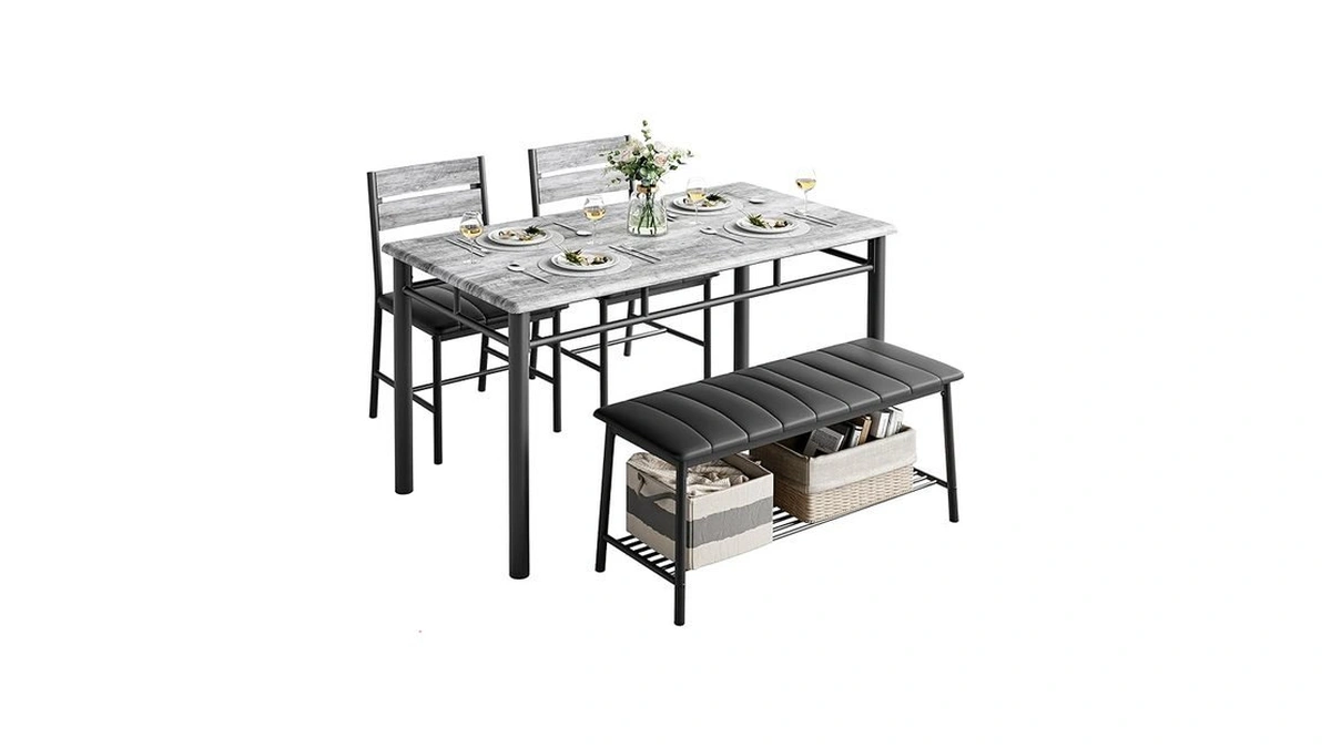 Ironck Dining Table Set For 4, Kitchen Table With Upholstered