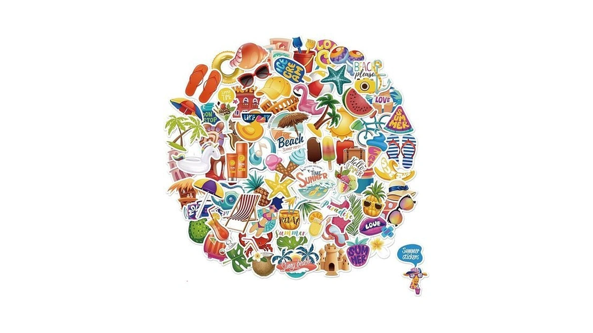 Summer Stickers For Water Bottles, 75 Pcs Waterproof Stickers Laptop