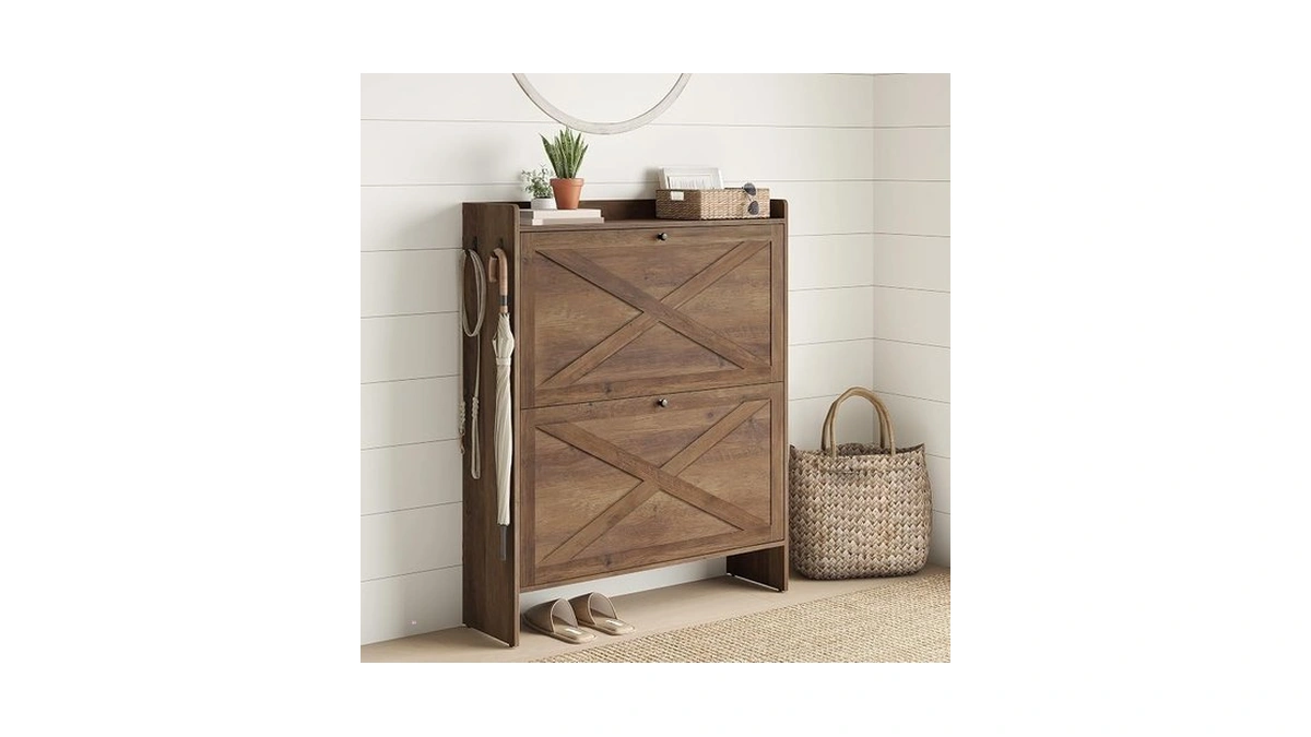 Vasagle Shoe Storage Cabinet Organizer With 2 Flip Drawers, Freestanding