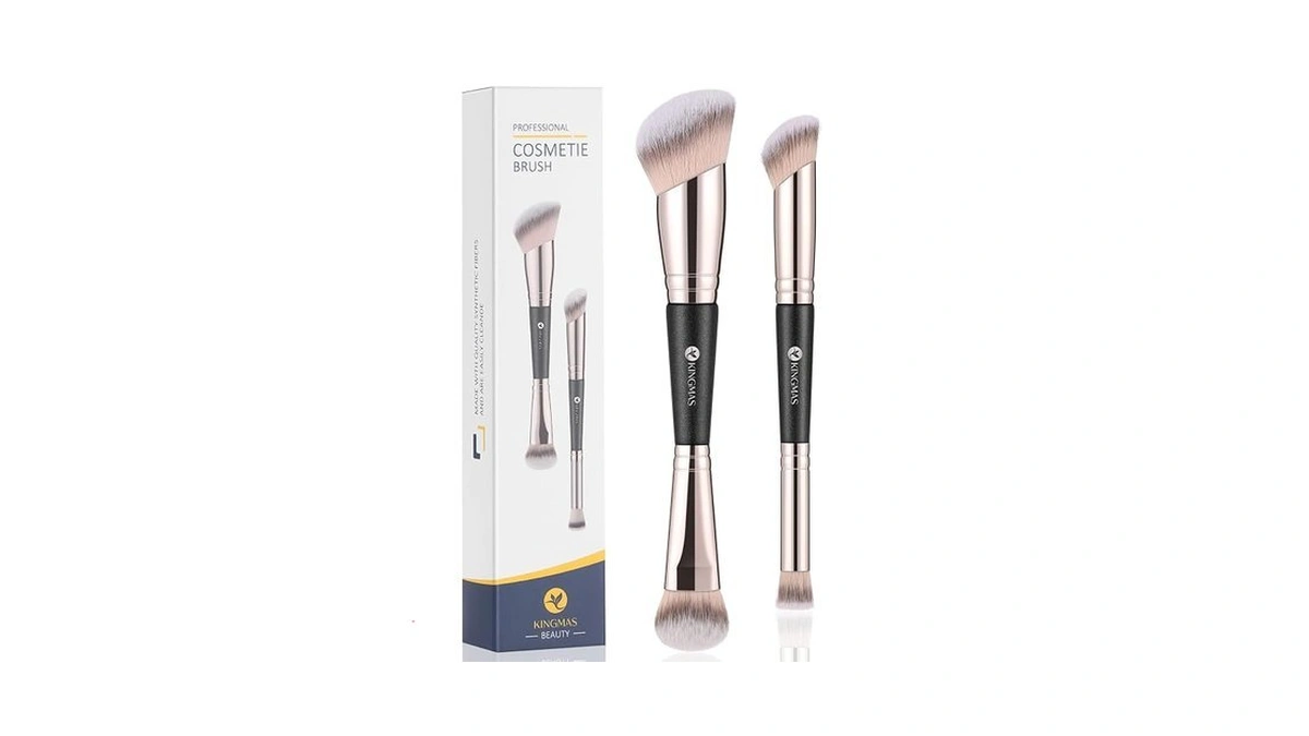 Kingmas Foundation Concealer Brushes, 2pcs Premium Dual Ended Makeup Brush
