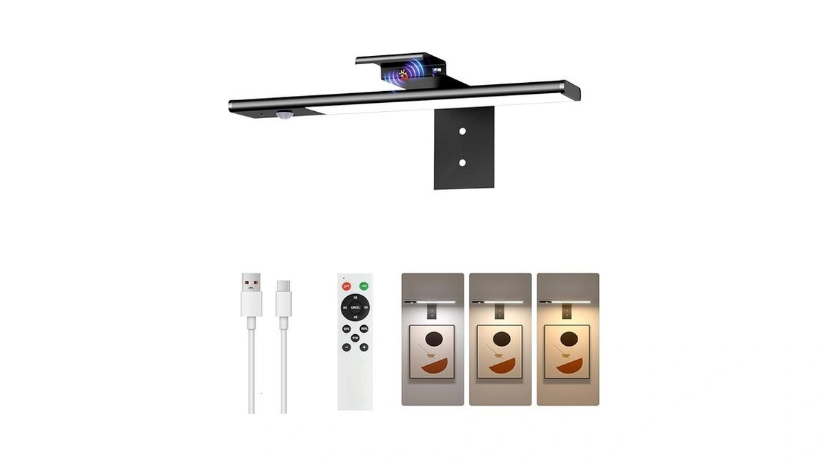 Picture Lights For Wall, 12'' Motion Sensor Rechargable Picture Light