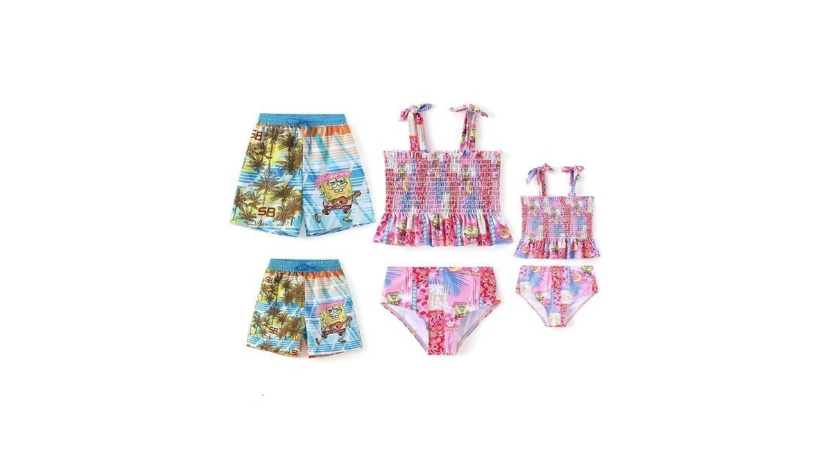 Spongebob Squarepants Girls' One-piece Swimsuit, Upf 50+ Quick-dry Bathing Suit,