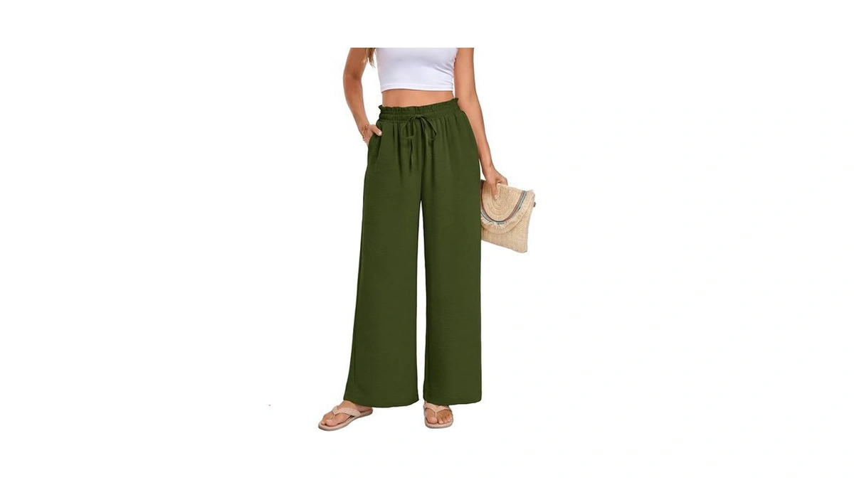Arolina Plus Size Pants For Women Drawstring Waist Wide Leg