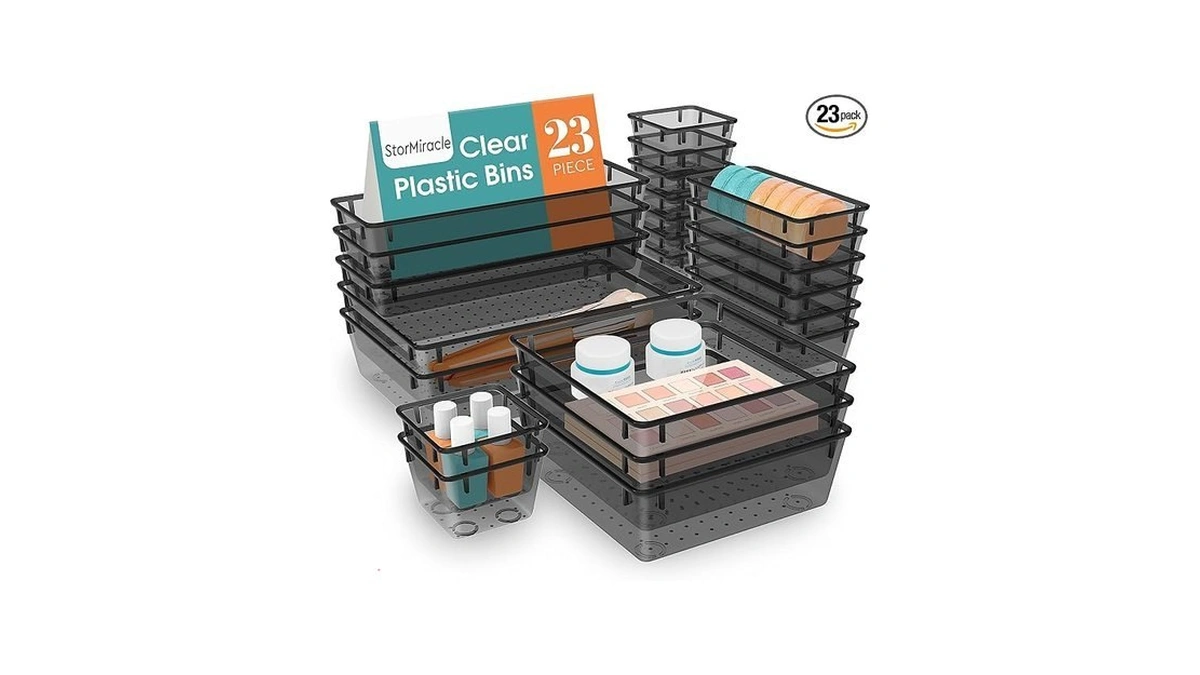 Stormiracle 23 Pcs Drawer Organizer Set, 5 Varied Size Bathroom