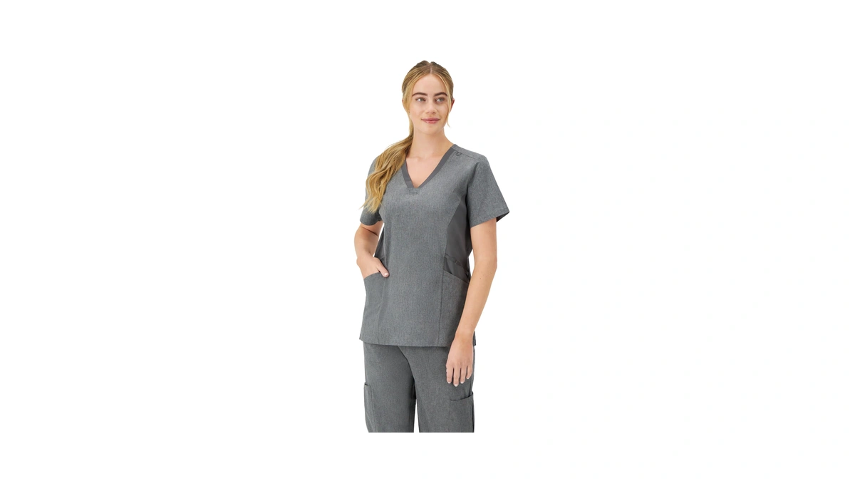 Hanes Women's Scrubs Healthcare Top, Moisture-wicking Stretch Scrub Shirts, Ribbed
