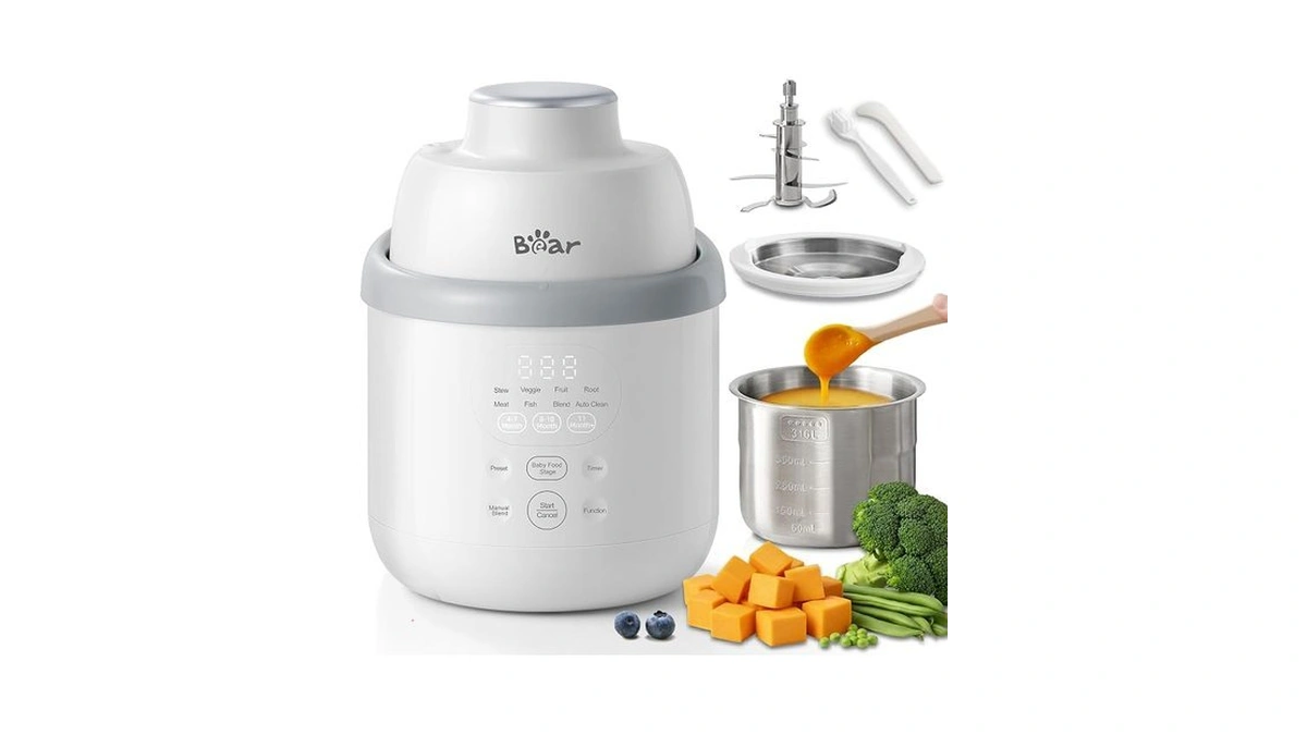 Bear Nutriease Allstage Stainless Steel Baby Food Maker Steamer And