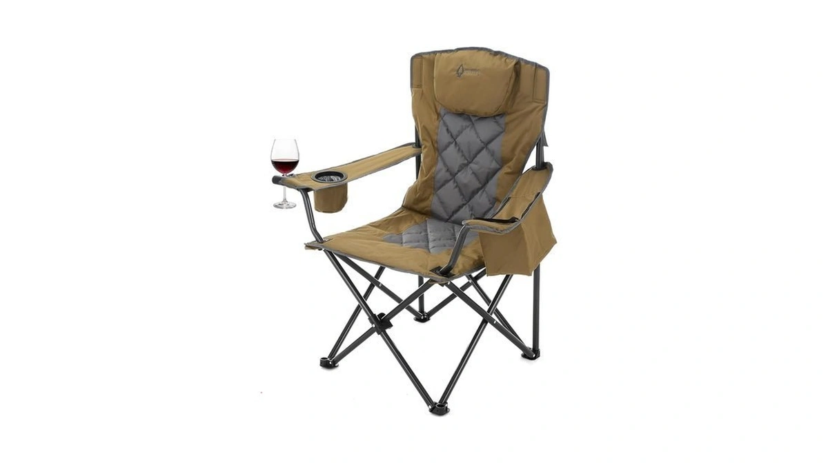 Arrowhead Outdoor Portable Deluxe Folding Camp Quad Chair W/headrest, Glass