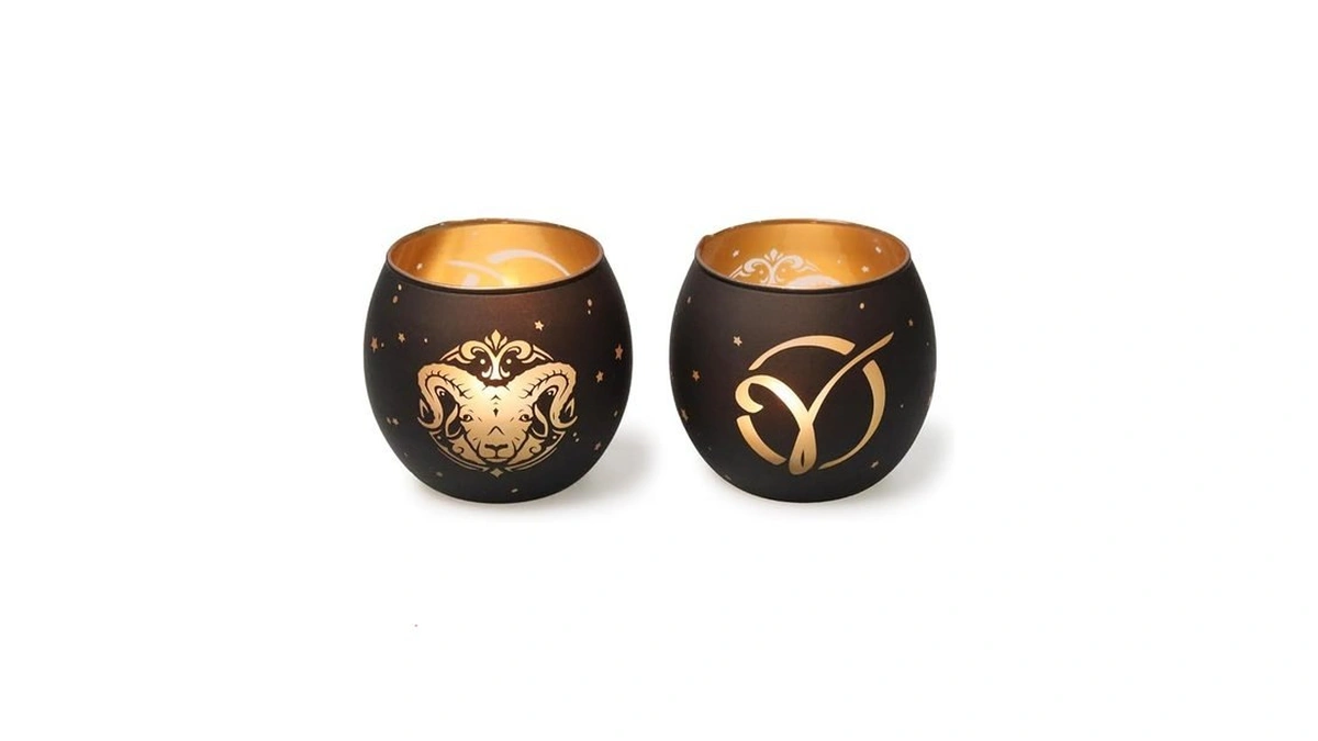 Aries Gifts For Women Men - Zodiac Candle Holder Set