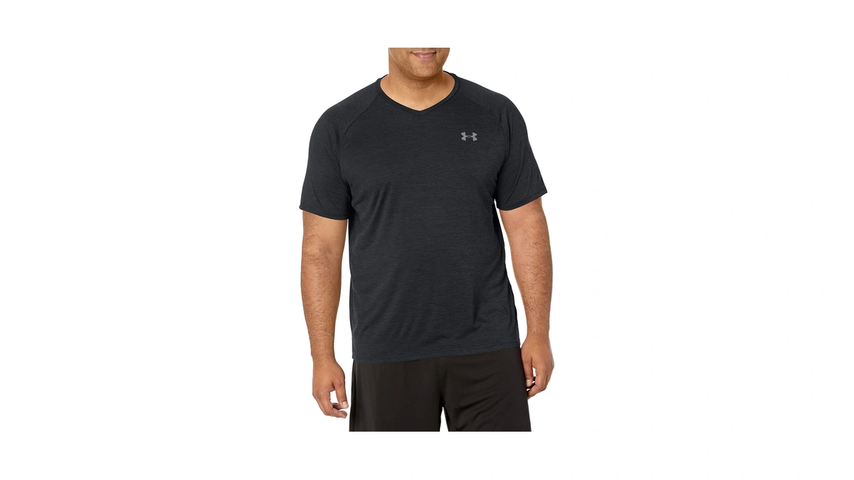 Under Armour Men's Tech 2.0 V-neck Short-sleeve T-shirt, Black (001)/graphite,