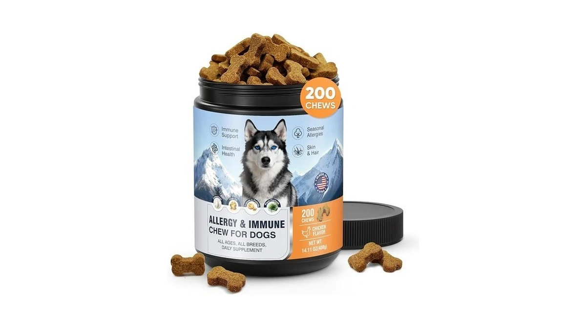 Dog Allergy Chews 200 Treats, Allergy & Itch Skin Relief