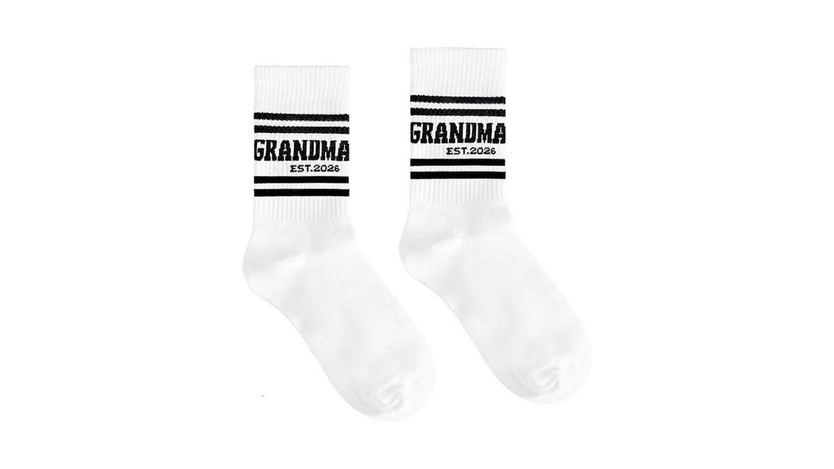 Skdgih Gifts For Grandma Socks - Funny Black White Cotton