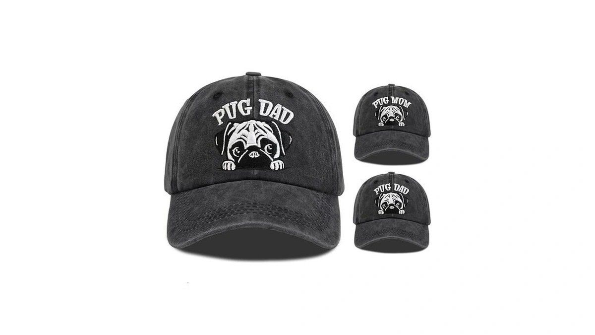 Pug Mom Gifts For Women, Pug Dad Baseball Caps, Adjustable