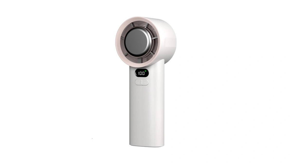 Zlym Portable Turbo Fan Handheld With Ice Cooler, White