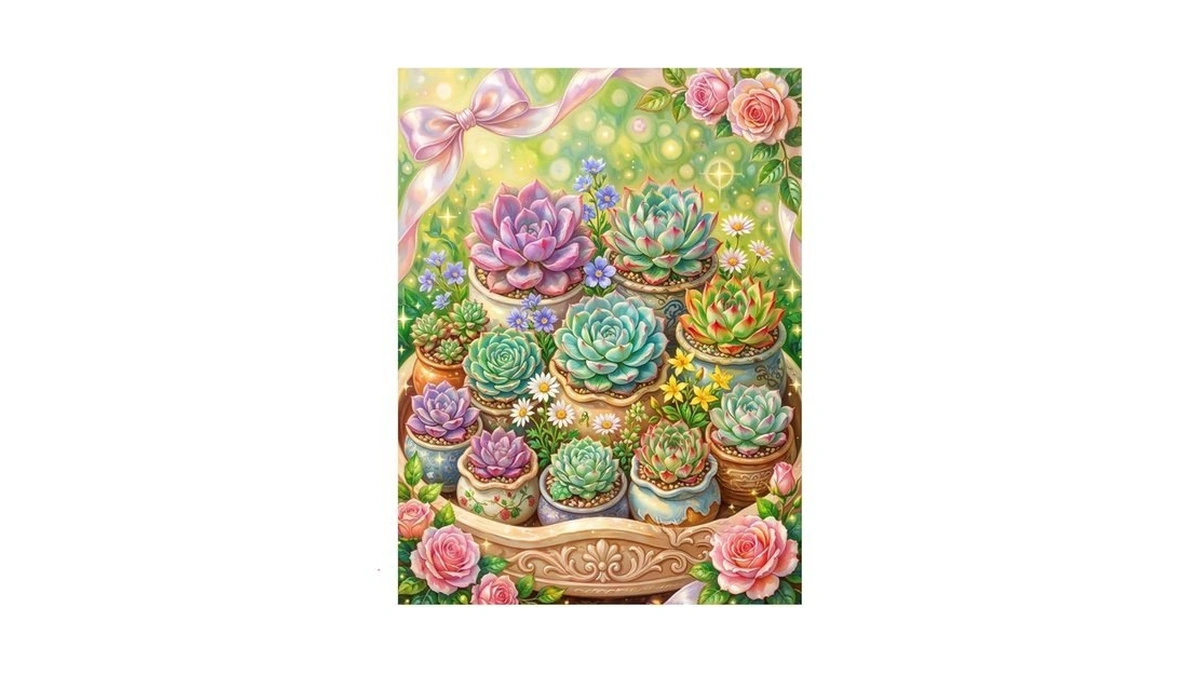 Xtcixal Diamond Art Kits For Adults, Succulent 5d Diamond Painting