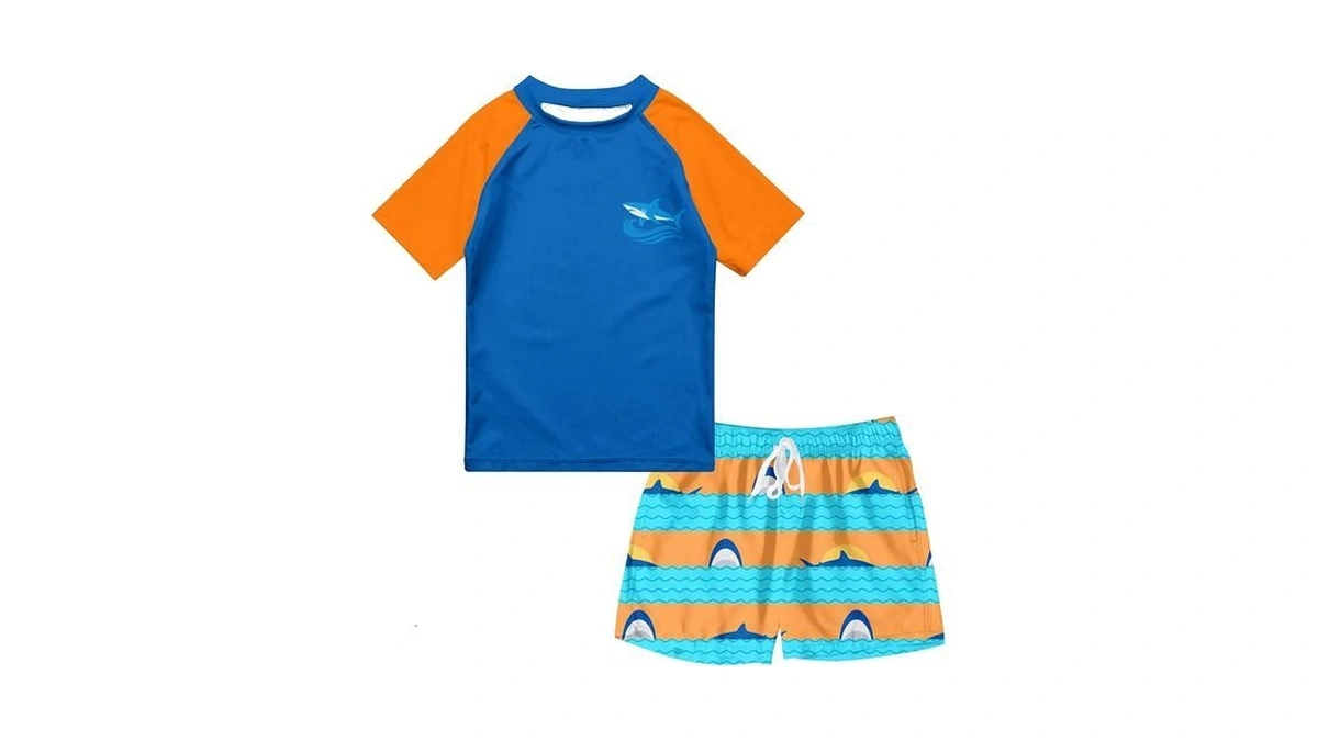 Sunfocus Boys Swimsuit Size 10-12 Hawaiian 2 Piece Beach Bathing