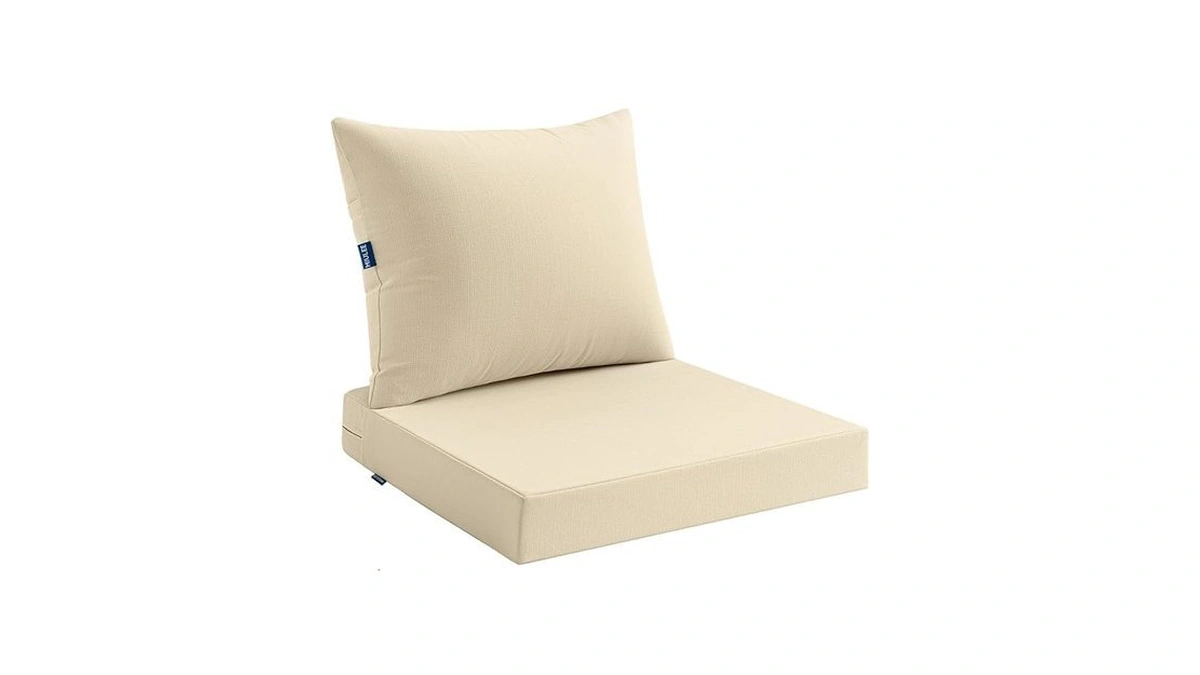 Miulee Beige Outdoor Chair Cushion 24x24 Inch For Patio Furniture