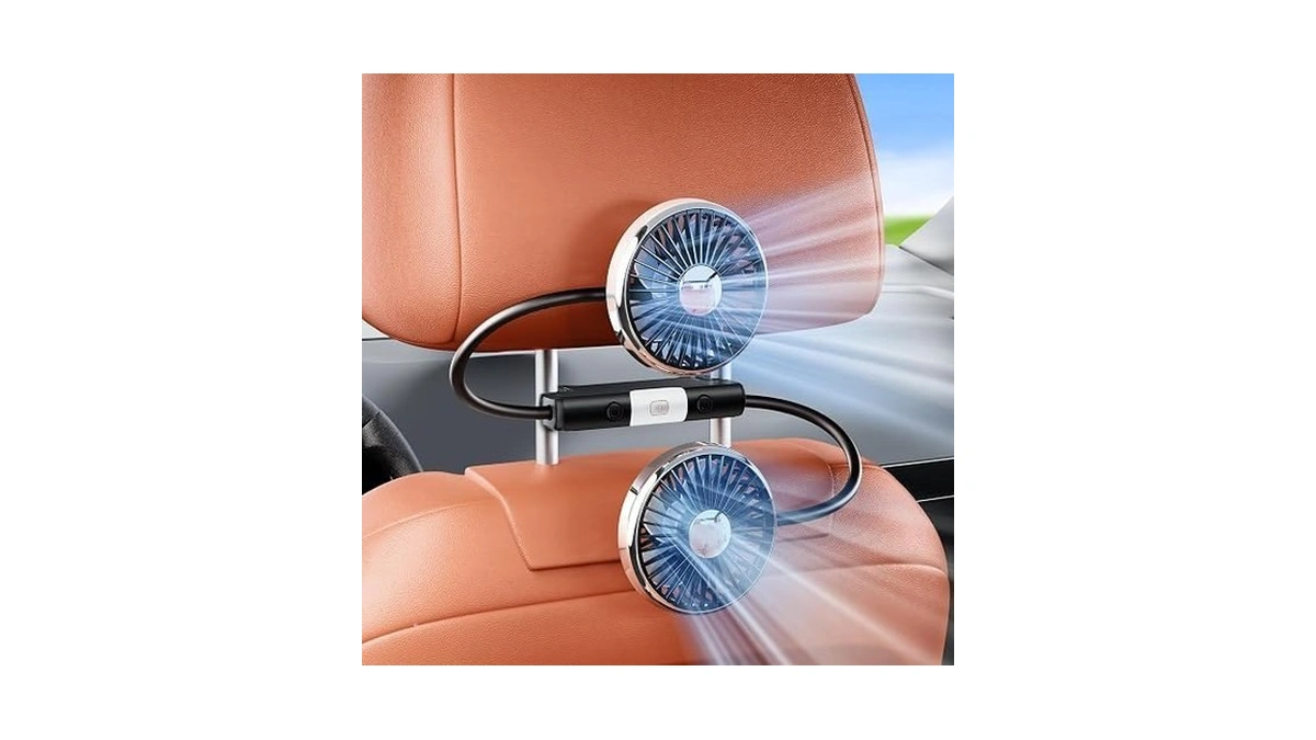 Dicmky Dual Head Gooseneck Car Cooling Fans For Back Seat