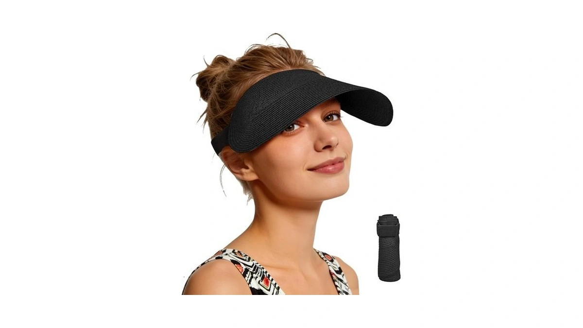 Sukeen Straw Visors For Women Packable Beach Hat For Travel