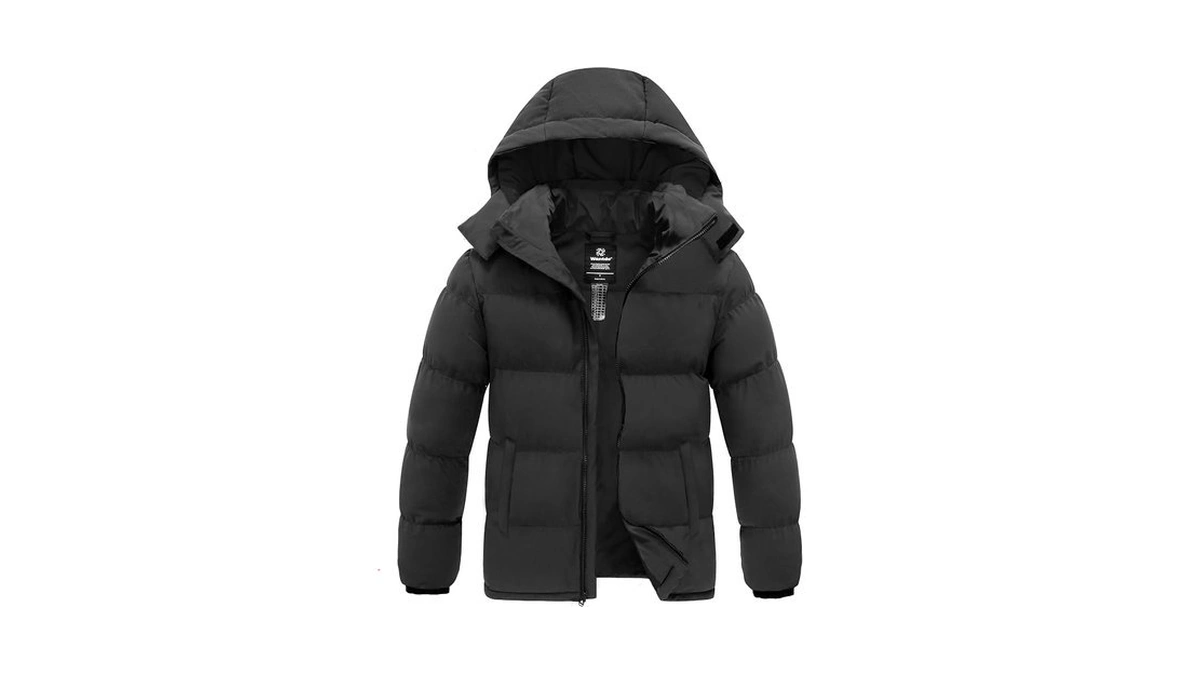 Wantdo Men's Bubble Jacket Outerwear Windproof Winter Coat Waterproof Rain