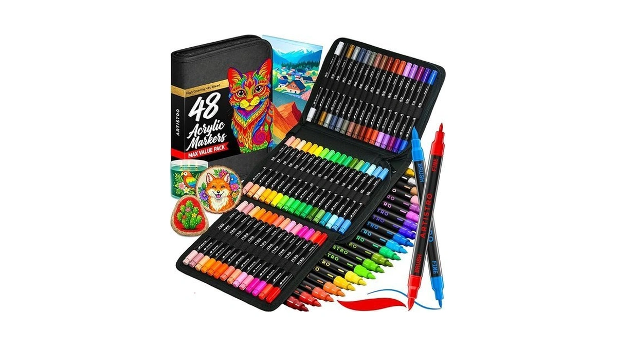 Artistro Acrylic Paint Pens With Storage Bag For Calligraphy -