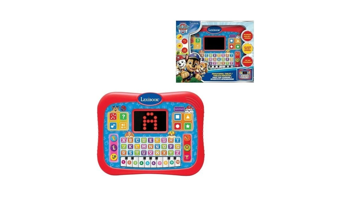 Lexibook, Bilingual Talking Tablet Paw Patrol With Touch Keys, Red