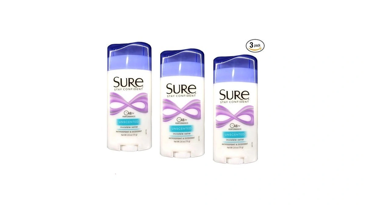Sure Deodorant 2.6oz Invisible Solid Unscented (pack Of 3)